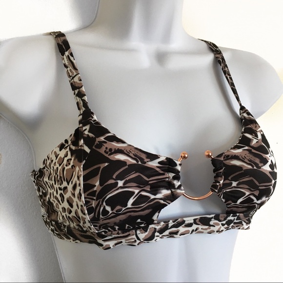 Animal print Metallic Ring-cut High-waist Bikini - Picture 4 of 6